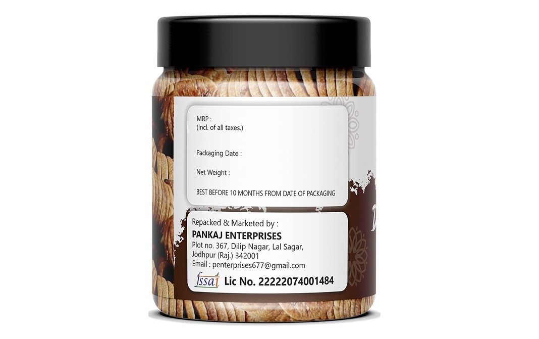 Foodery Dry Figs Anjeer    Plastic Jar  400 grams